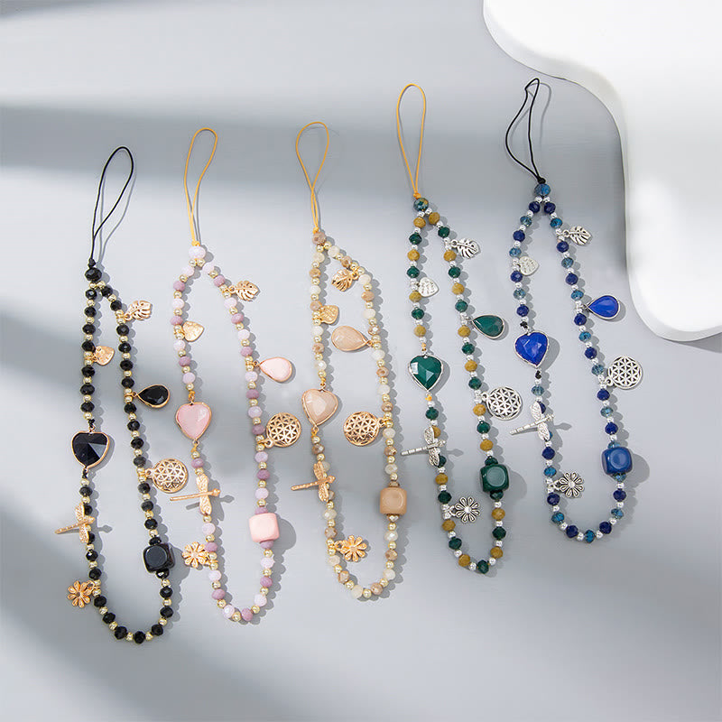 Olivenorma Crystal Pearl Drop Heart Shape Phone Strap - image 1