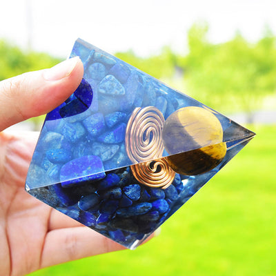 Olivenorma Lapis Lazuli Tiger Eye Orgone Pyramid