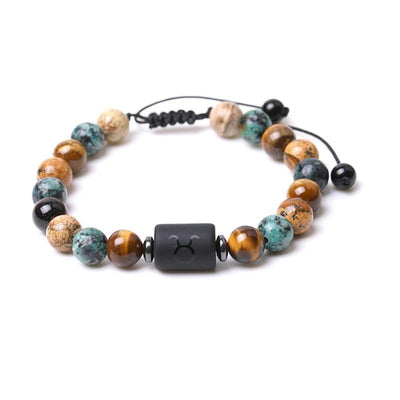 Tiger Eye Picture Jasper Zodiac Bracelet