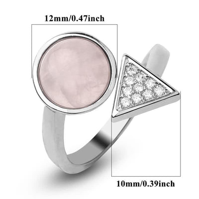 Olivenorma Geometric Shape Natural Crystal Adjustable Ring