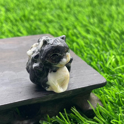 Olivenorma Natural Stone 3cm Nine Tailed Fox Gemstone Decoration - Zebra Stone - image 32