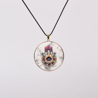 Olivenorma Crystal Hamsa Chakra Tree Of Life Necklace