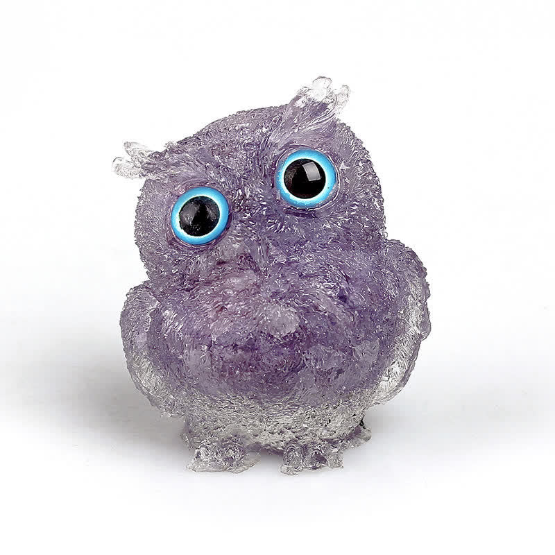 Olivenorma Natural Crystal Owl Gemstone Decoration - Amethyst - 2.28''(L) * 1.89''(W) * 1.53''(H) - image 45