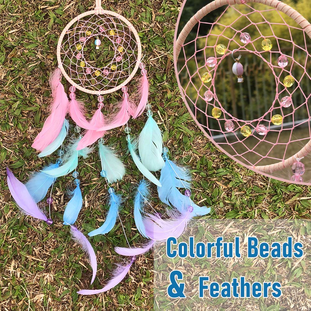 Olivenorma Colorful Acrylic Bead Feather Handmade Dream Catcher