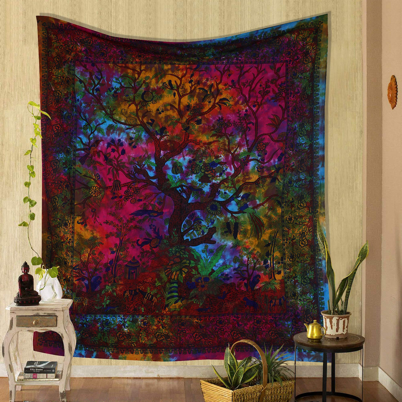 Olivenorma Green Tree Of Life Wall Hanging Psychedelic Tapestry