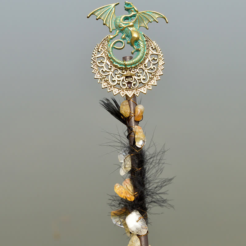 Olivenorma Natural Fairy Moon With Feather Crystal Wands