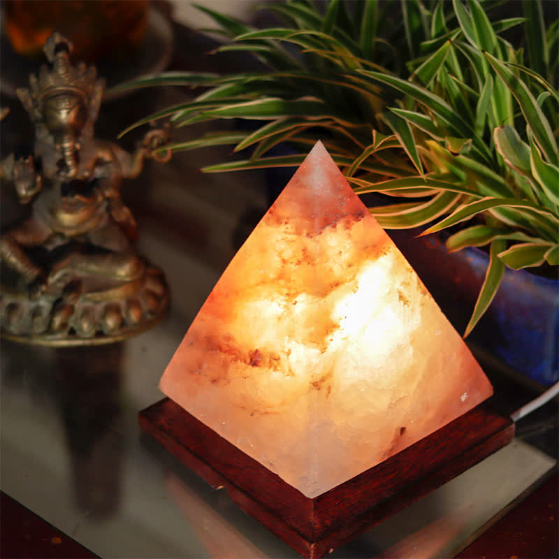 Olivenorma Fascinating Pyramid Himalayan Pink Salt Lamp