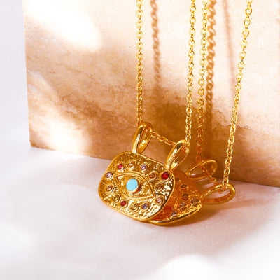 Olivenorma Evil Eye Copper Gold Plated Zircon Necklace