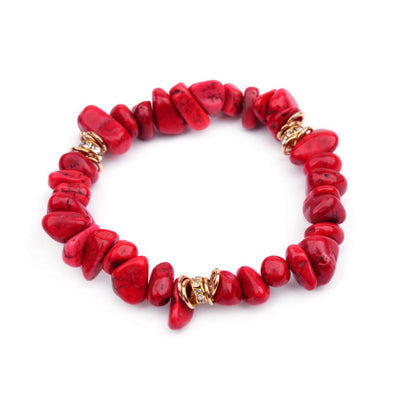 Olivenorma Irregular Stone Crystal Crushed Beads Bracelet