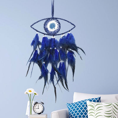 Olivenorma Blue Evil Eye Feather Dream Catcher