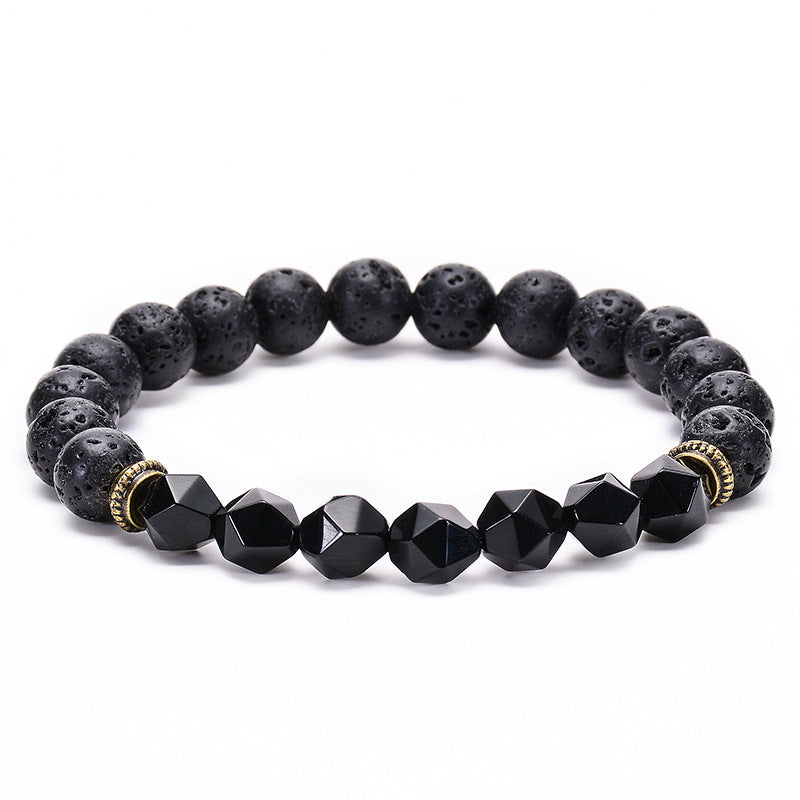 Tiger Eye With Lava Stone Protection Bracelet