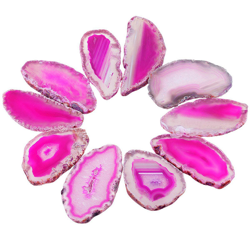 Olivenorma Natural Sliced Agate Gemstone Decoration - Pink Agate - image 5