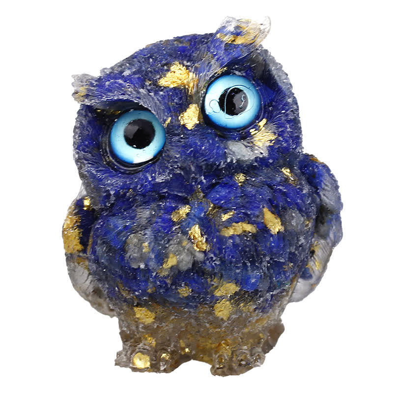 Olivenorma Natural Crystal Owl Gemstone Decoration - Lapis Lazuli+Foil - 2.28''(L) * 1.89''(W) * 1.53''(H) - image 32