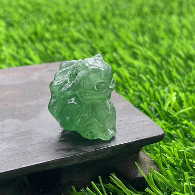 Olivenorma Natural Stone 3cm Nine Tailed Fox Gemstone Decoration - Green Strawberry Quartz - image 21