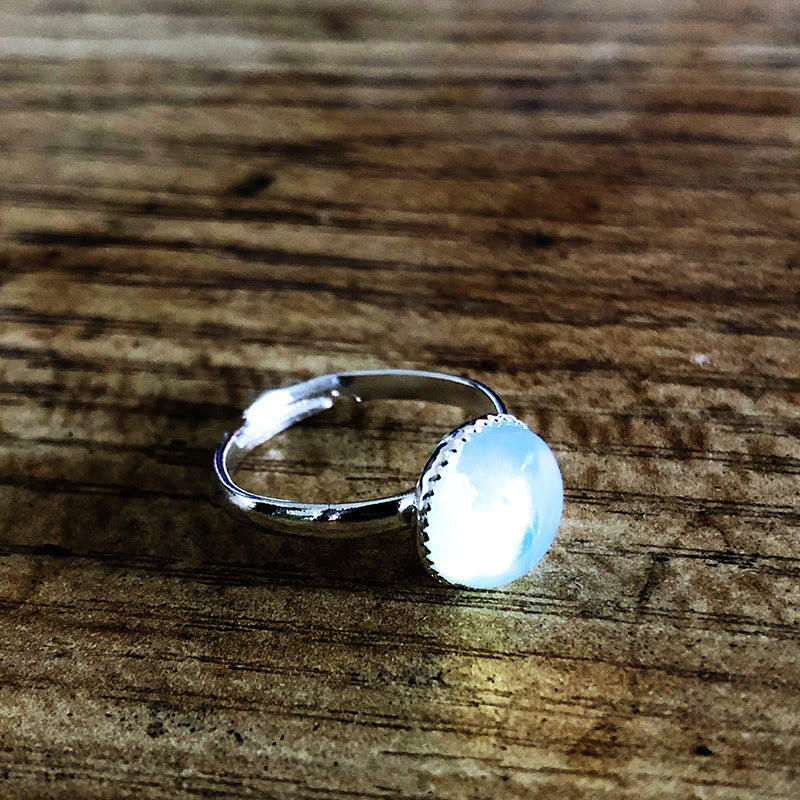 Olivenorma Opal Moonstone Simple Half Circle Adjustable Ring