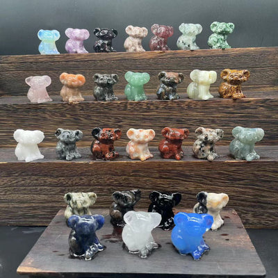 Olivenorma 1.2 Inches Carved Cute Koala Figurine Gemstone Decoration - image 45