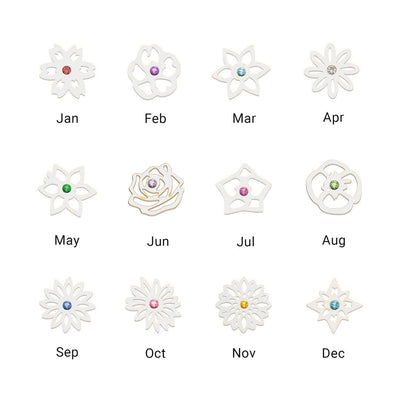 Olivenorma 1-8 Birth Flowers With Birthstone Bracelet