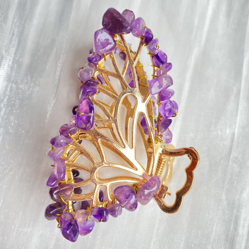 Amethyst Or Rose Quartz Butterfly Shape Hairpin