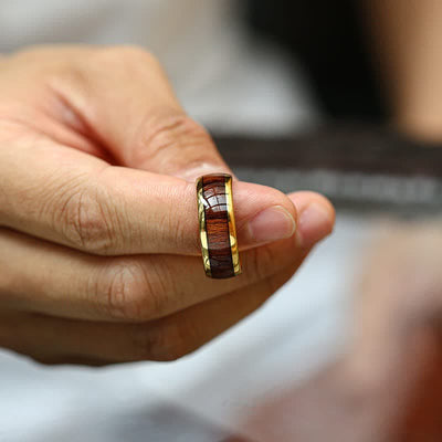 Olivenorma Koa Wood and Abalone Shell Tungsten Carbide Ring - image 30