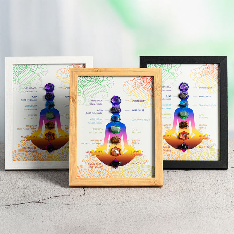 Olivenorma Chakra Raw Stone Crystal Photo Frame Table Decoration – au ...