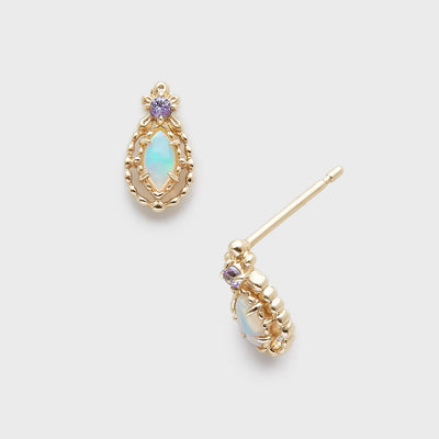 Olivenorma Natural Opal Violet Lace Necklace Earrings Ring