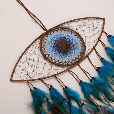 Olivenorma Evil Eye Green Brown Feathers Dream Catcher