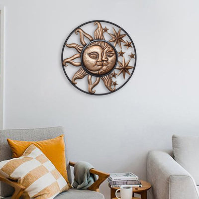 Olivenorma Sun Moon Stars Metal Wall Decor