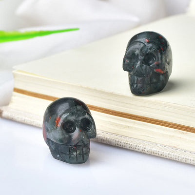 Olivenorma Crystal Mini Skull Halloween Gemstone Decoration - Bloodstone - image 19