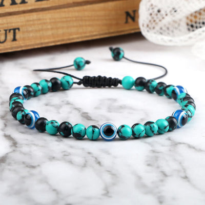 Olivenorma Tiger Eye Evil Eye Beaded Bracelet - Eye Evil&Blue Turquoise - image 22