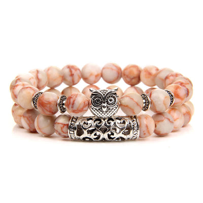 Olivenorma Owl Natural Crystal Beads Bracelet