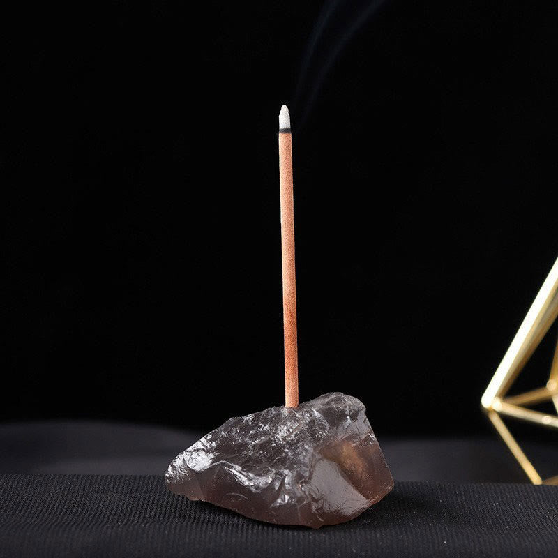 Olivenorma Crystal Raw Stone Incense Stick Holder Gemstone Decoration - Smoky Quartz - image 9