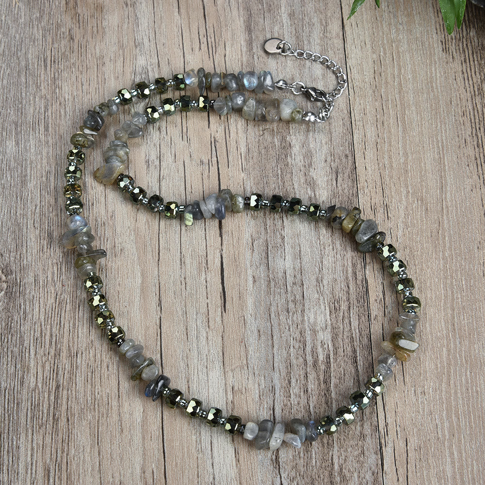 Olivenorma Natural Stone Irregular Crystal Necklace