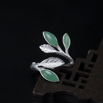 Olivenorma S925 Silver Marquise Shape Open Leaf Ring