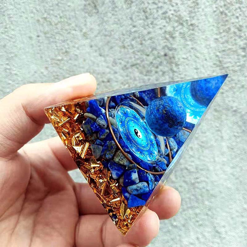 Olivenorma Lapis Lazuli Natural Stone Orgone Pyramid