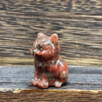 Olivenorma Natural Stone 1.2 Inch Cute Kitten Gemstone Decoration