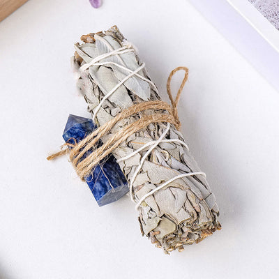 Olivenorma White Sage Hexagonal Prism Crystal Aromatherapy Gemstone Decoration