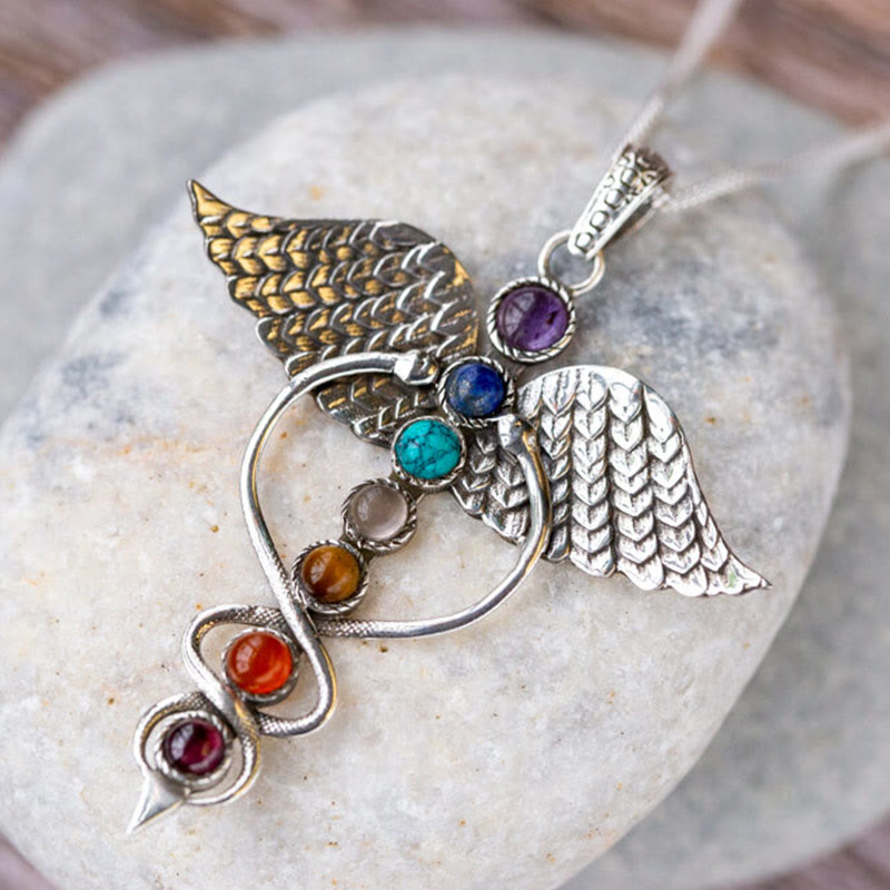 Olivenorma Wing 7 Chakra Healing Necklace