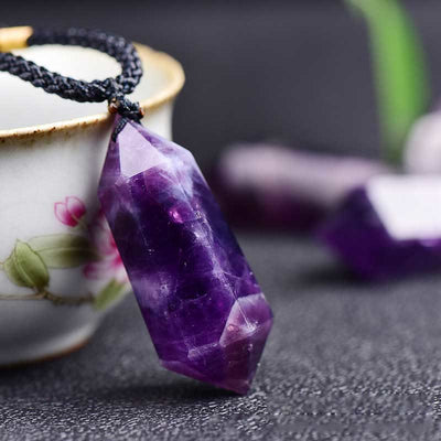 Olivenorma Natural Crystal Amethyst Healing Necklace - Amethyst - image 1