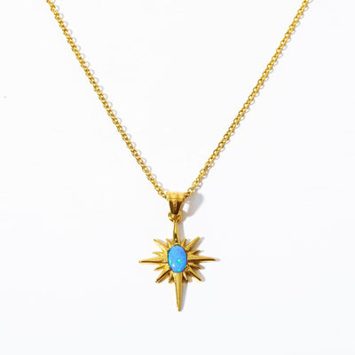 Olivenorma Natural Opal Light Star 18K Gold Necklace