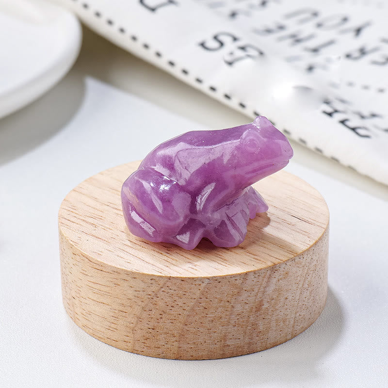 Olivenorma Natural Gemstone Carved Frog Statue Gemstone Decoration