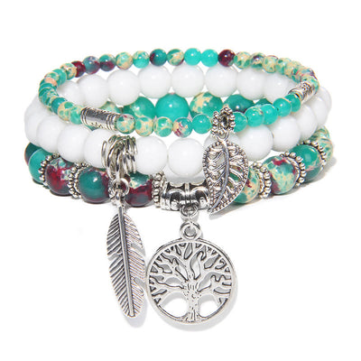 Olivenorma "Nature's Healing Moments" Tree Of Life 3 Pieces Bracelet Set