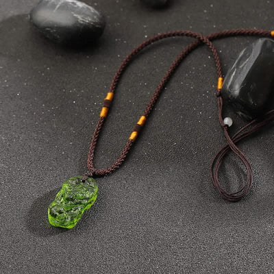 Olivenorma Purification Green Moldavite Necklace