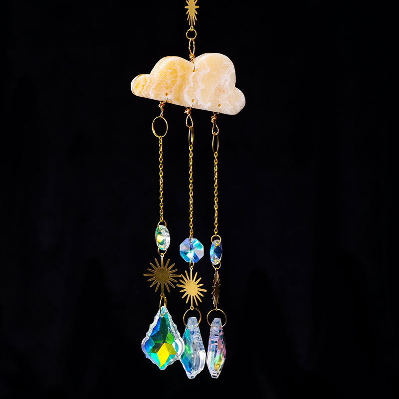 Olivenorma Natural Crystal Cloud Suncatcher Wind Chime