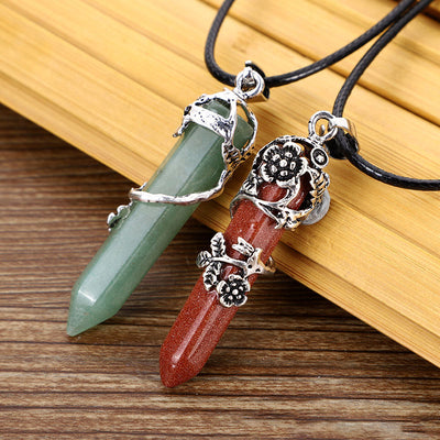 Olivenorma Natural Stone Rose Spiritual Healing Necklace