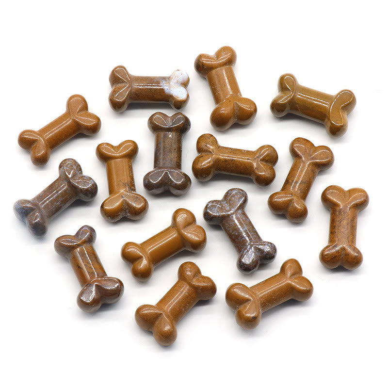 Olivenorma Natural Quartz Crystal Mini Bone Gemstone Decoration - Yellow Jasper - image 28