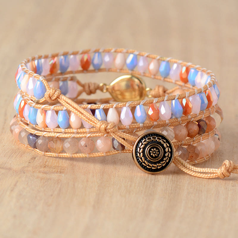 SUNSTONE & OPAL WRAP BRACELET