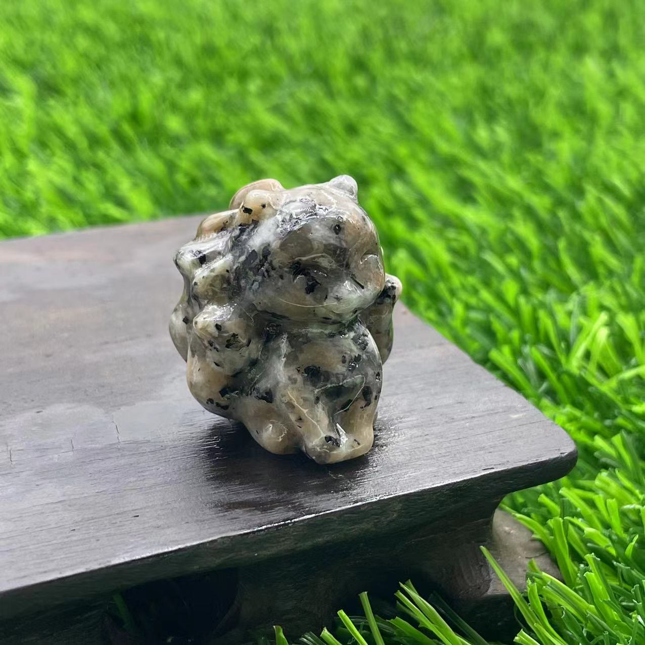 Olivenorma Natural Stone 3cm Nine Tailed Fox Gemstone Decoration - Curb Stone - image 18