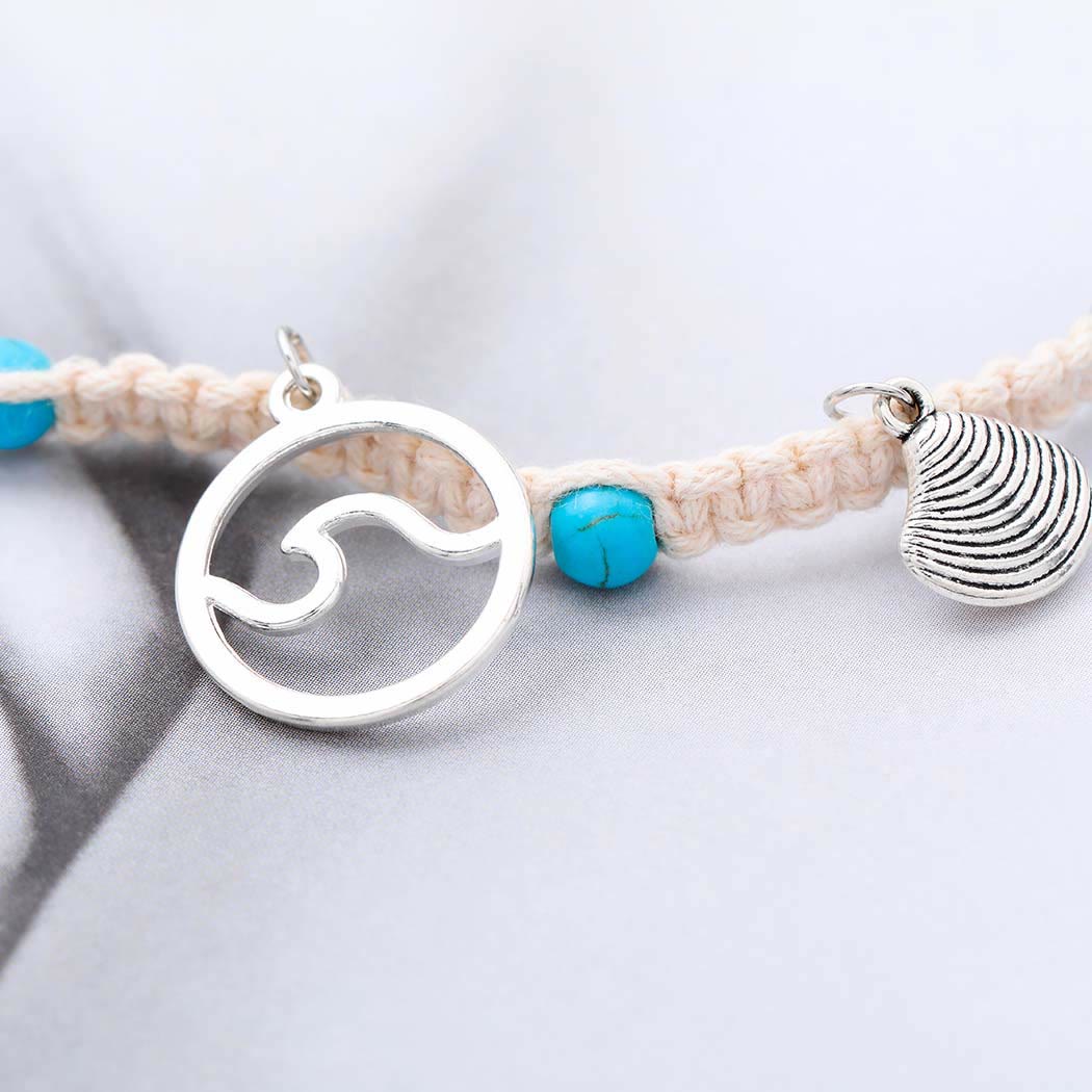 Olivenorma Turquoise Starfish Wave Charm Bracelet Anklet - image 8