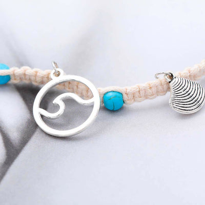 Olivenorma Turquoise Starfish Wave Charm Bracelet Anklet - image 8