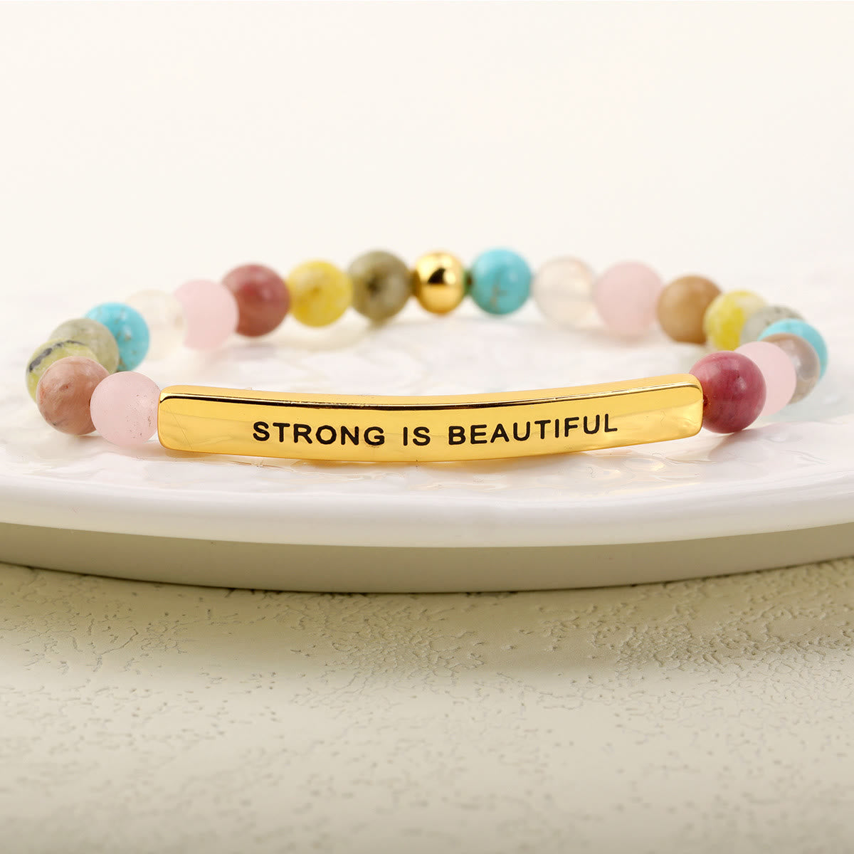 Olivenorma STRONGU IS BEAUTIFUL Engraving Bracelet